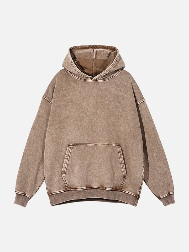 Vintage Wash Distressed Solid Hoodie-rimiro.com