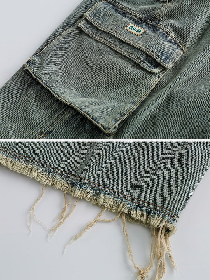 Washed Fringe Jorts-rimiro.com