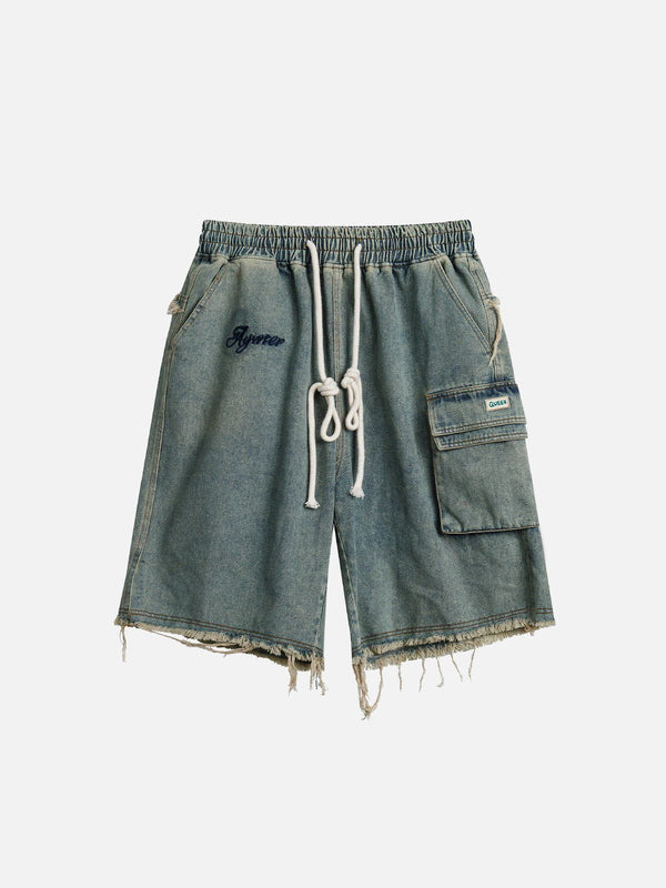 Washed Fringe Jorts-rimiro.com