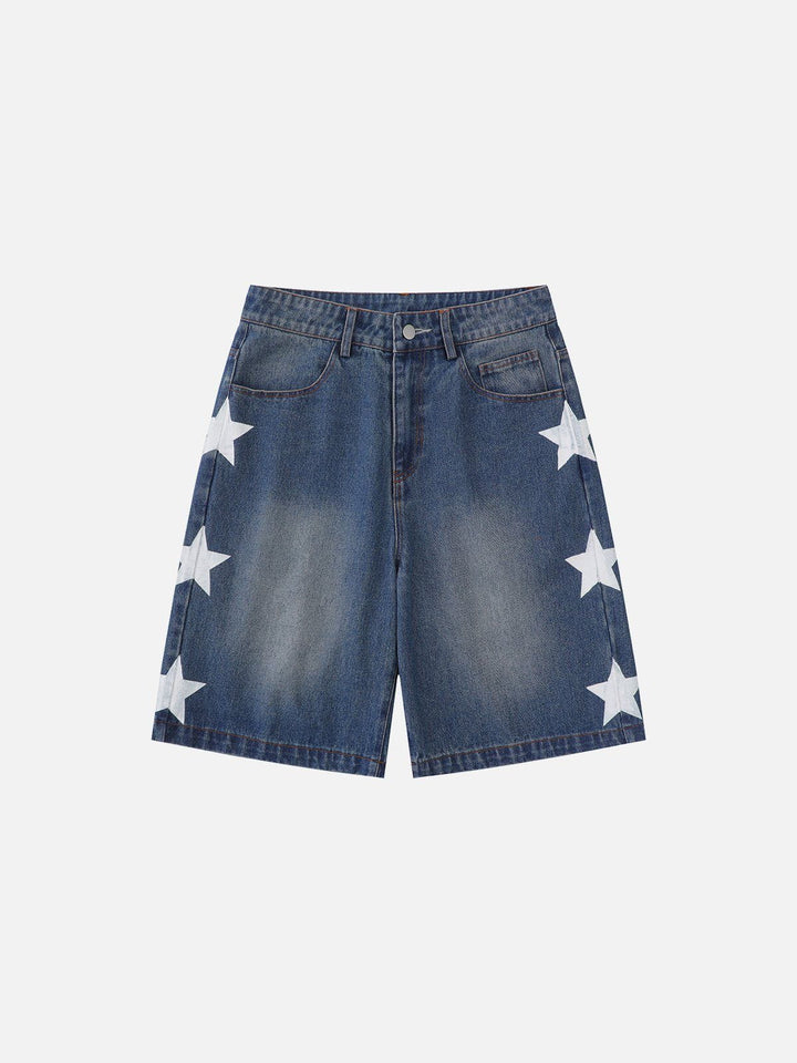 Washed Star Print Jorts-rimiro.com