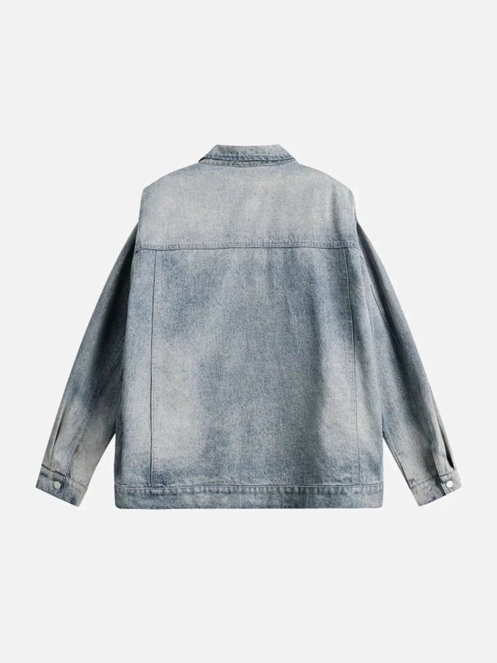 Water-wash ZIP UP Denim Jacket-rimiro.com