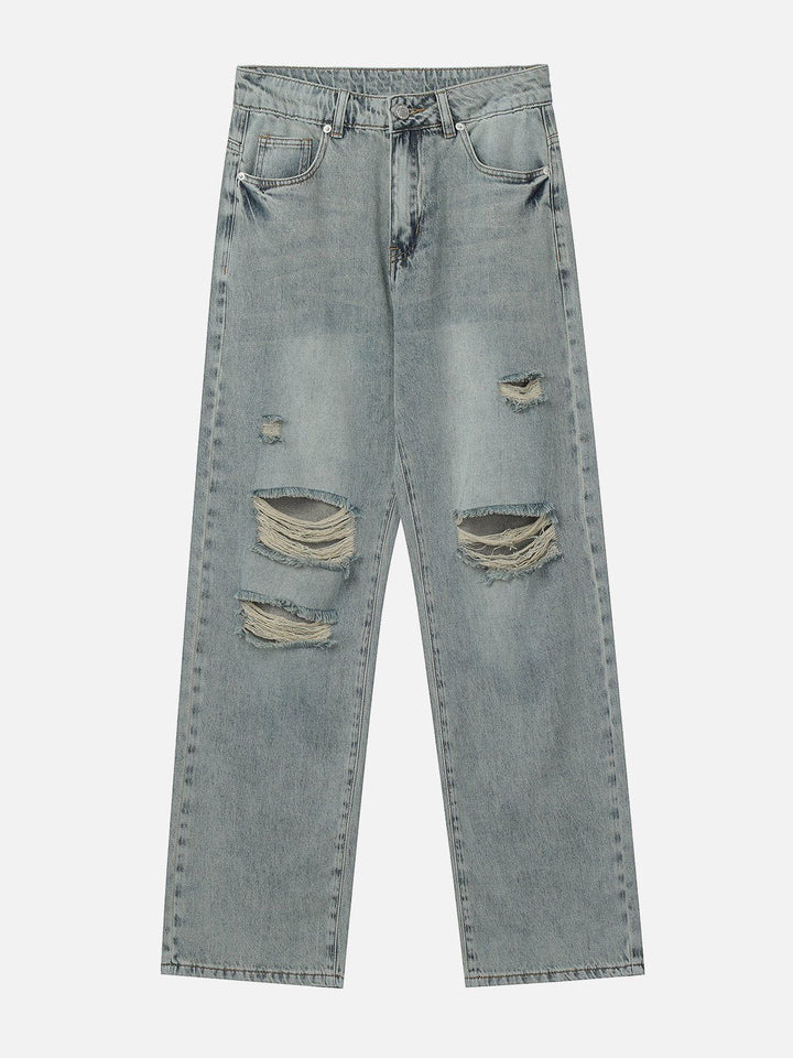 Water-washed Holes Jeans-rimiro.com