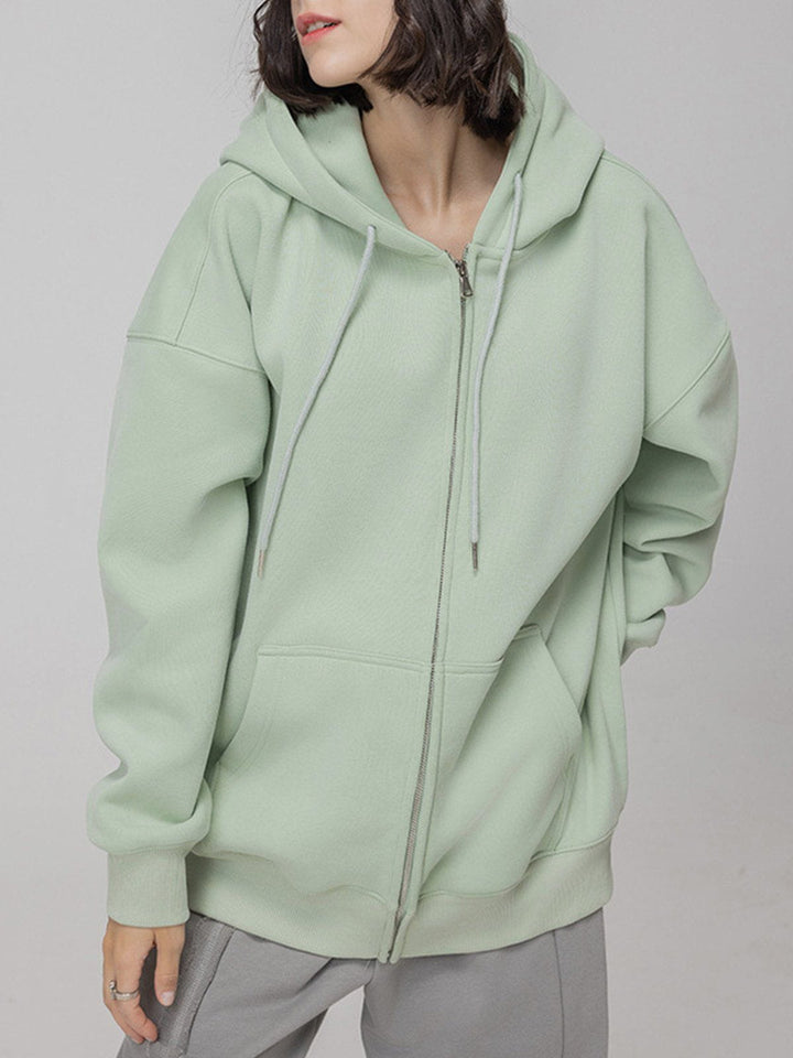 ZIP UP Solid Color Hoodie-rimiro.com